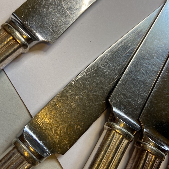 33 pieces Vintage flatware set Wallace plate silver inset - Picture 3 of 15